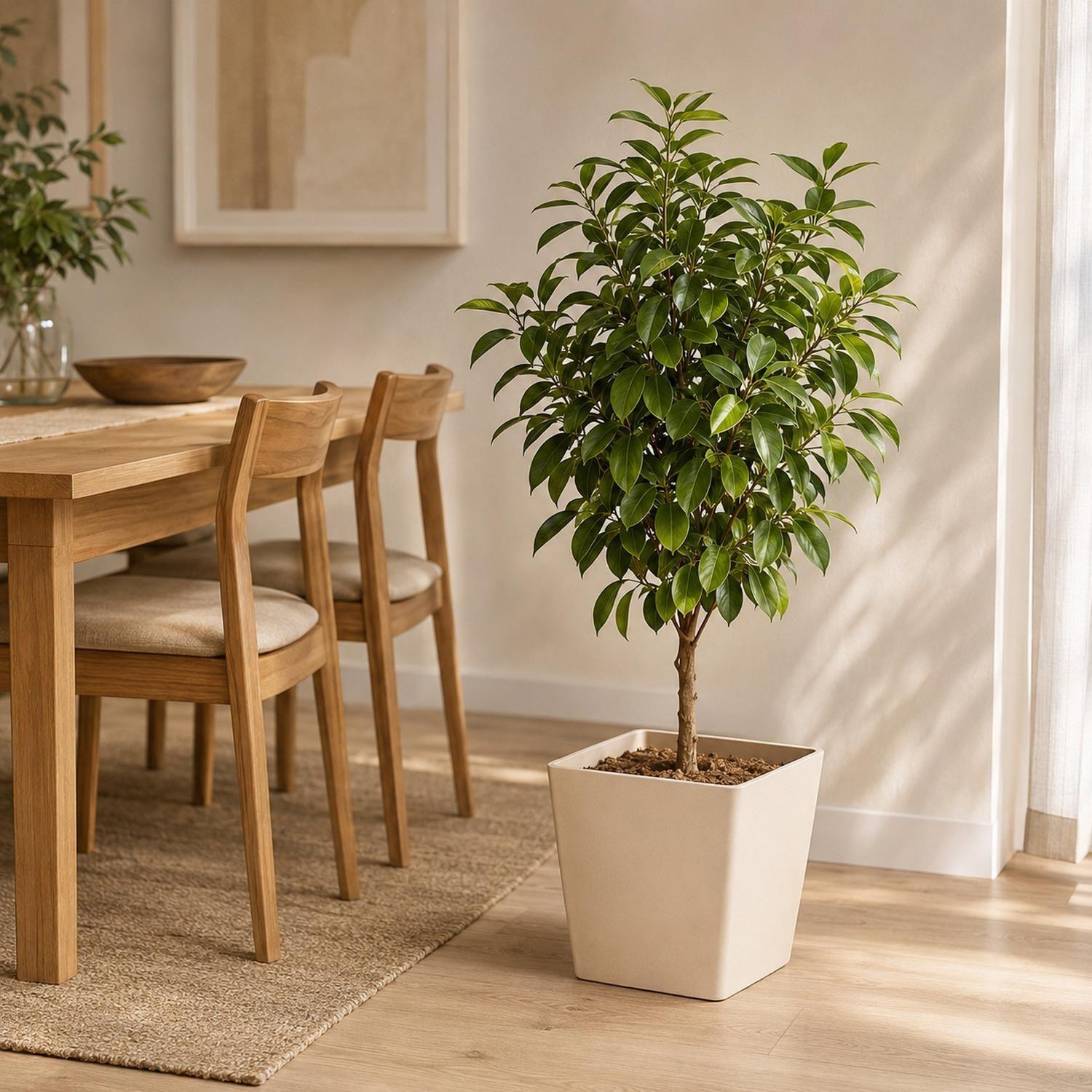 Macetero Cuadrado Beige 30x30 cm Plastico Resistente-8