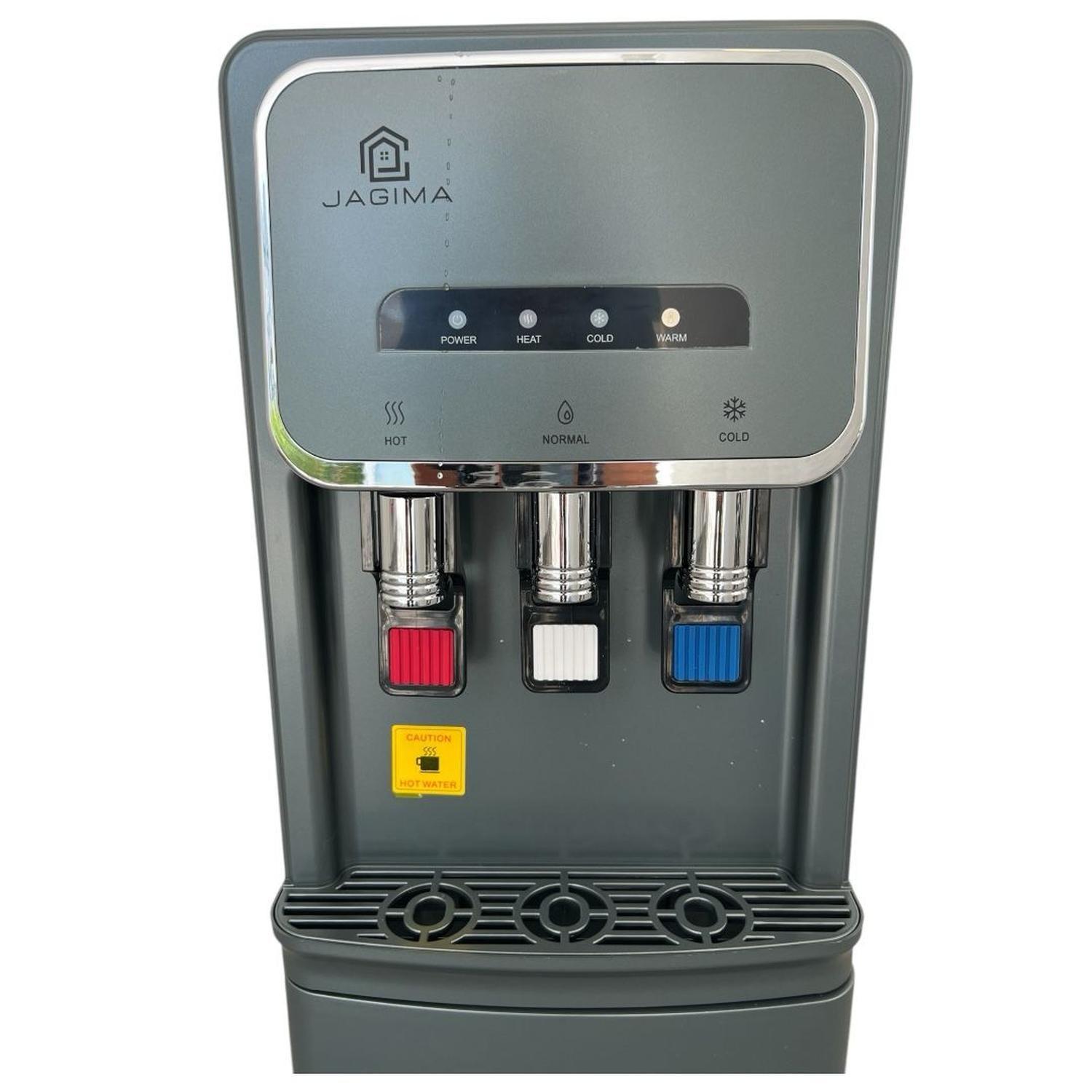 Dispensador De Agua Pedestal Eléctrico 3 Llaves C/gaveta Gris-3