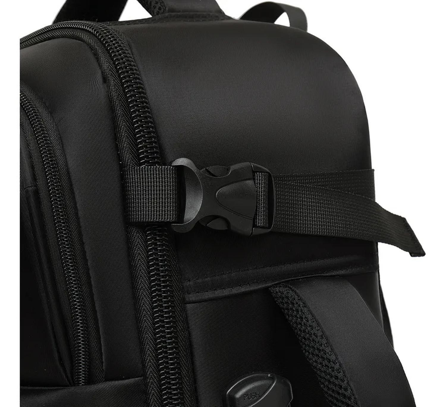 Mochila Negra De Viaje / Equipaje De Mano Multifuncional Negro-4