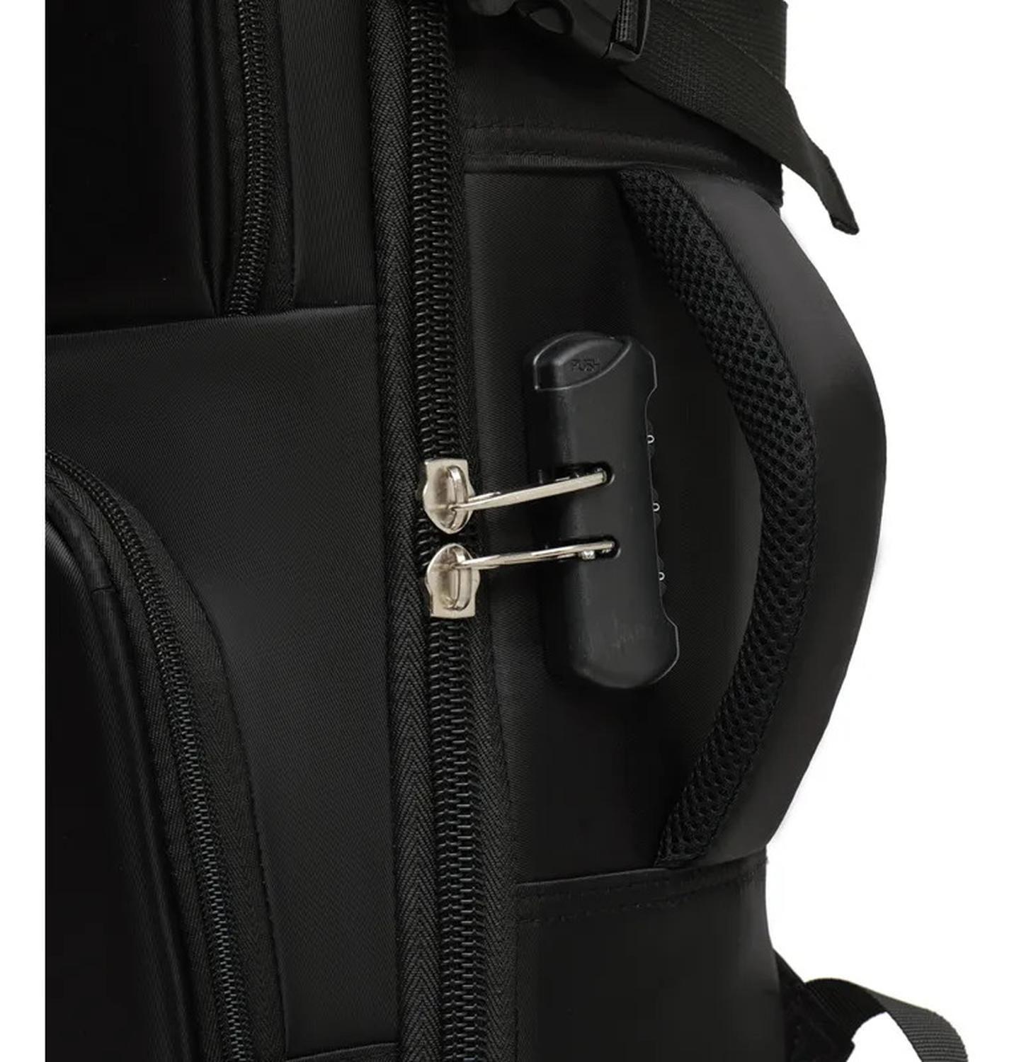 Mochila Negra De Viaje / Equipaje De Mano Multifuncional Negro-5
