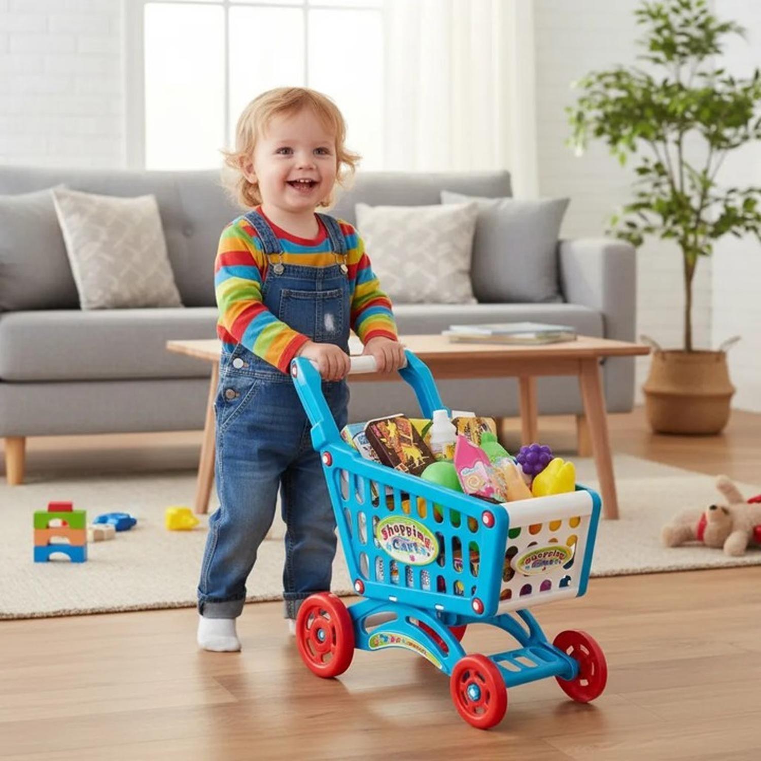 Carrito De Compra Supermercado Para Niños 56 Piezas Colores-1