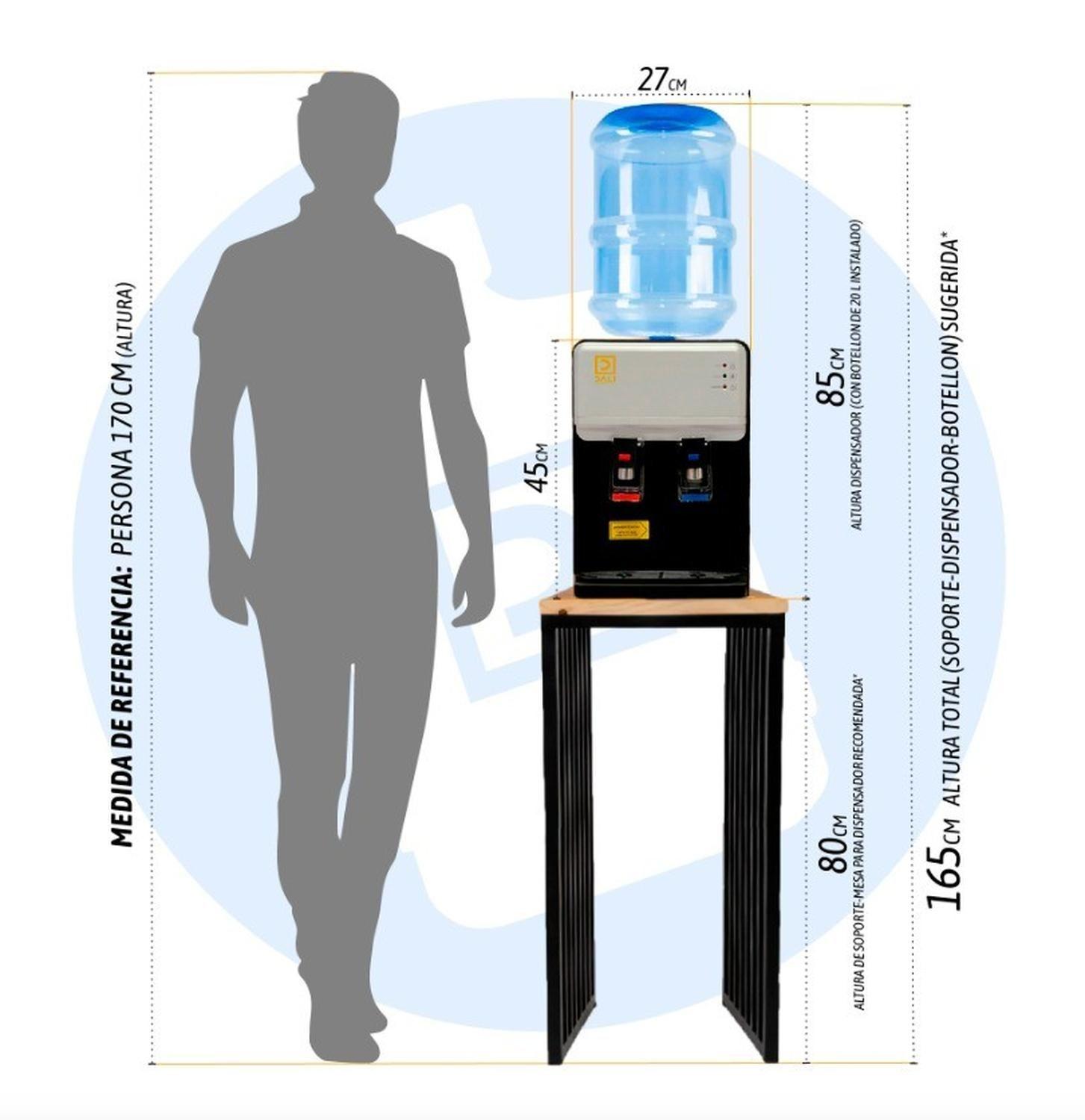 Dispensador De Agua Compresor Sobremesa Frio Caliente 2 Llaves Negro-2