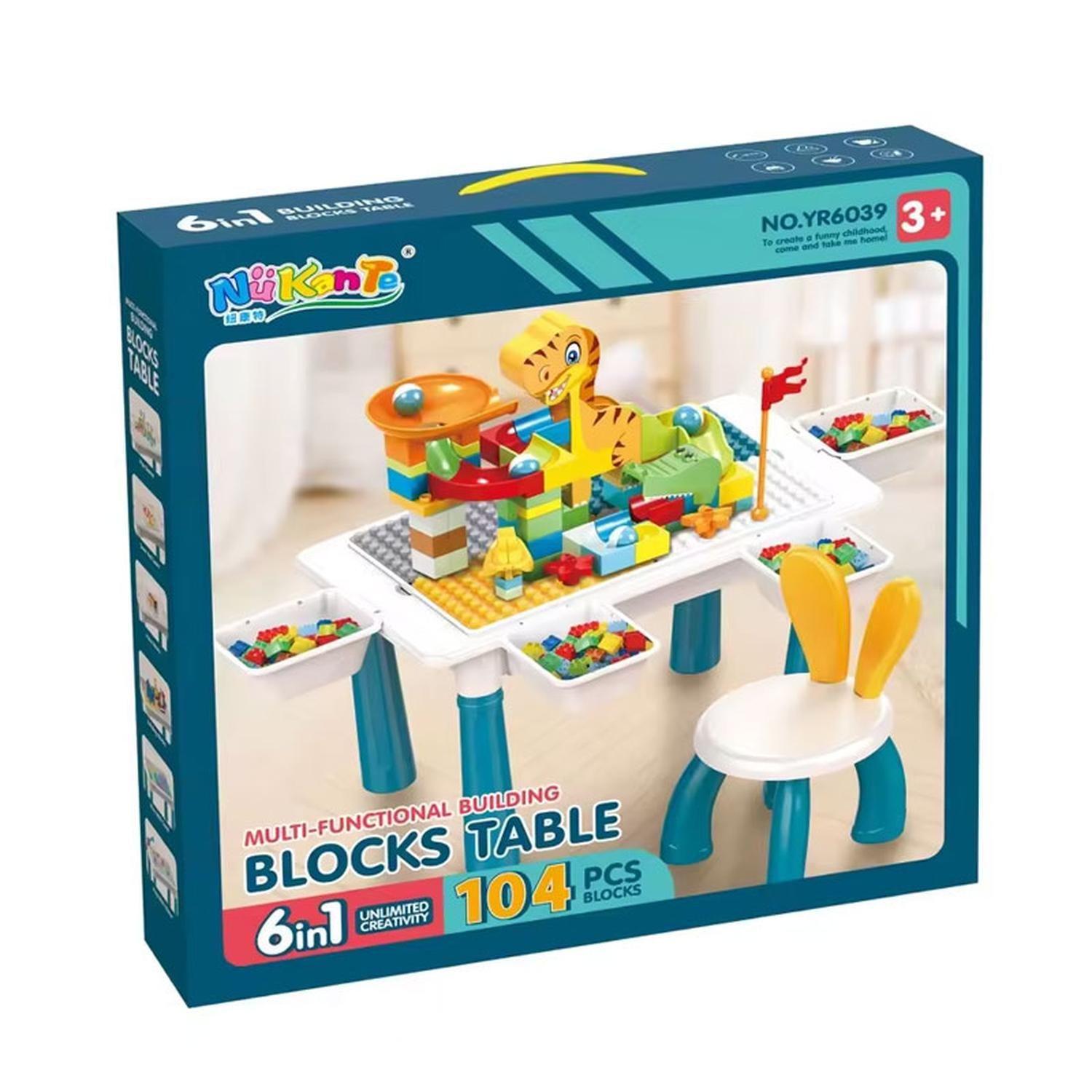 Mesa Didactica De Bloques Construcción 104 Pcs y silla-7
