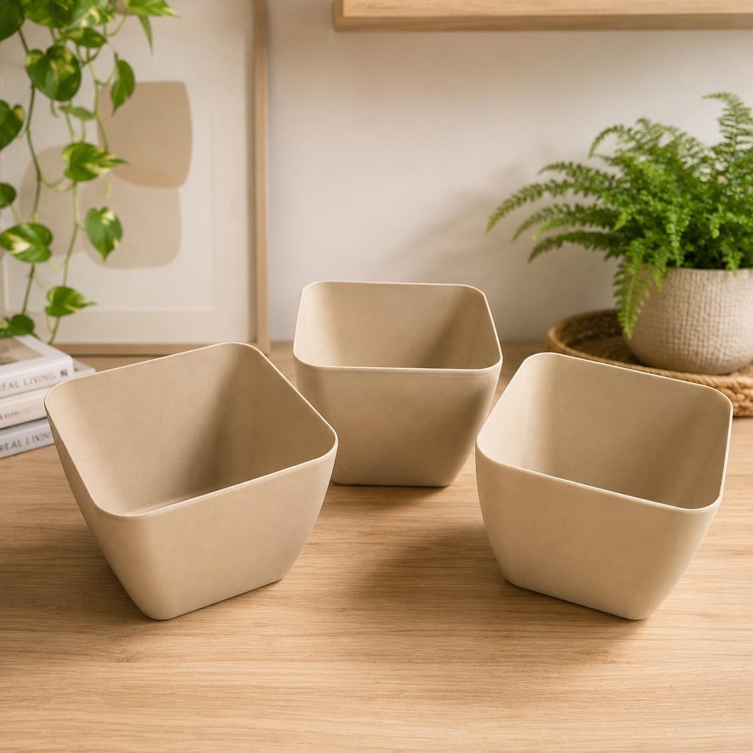 Macetero Chico Cuadrado BEIGE 16 cm x 20 cm-6