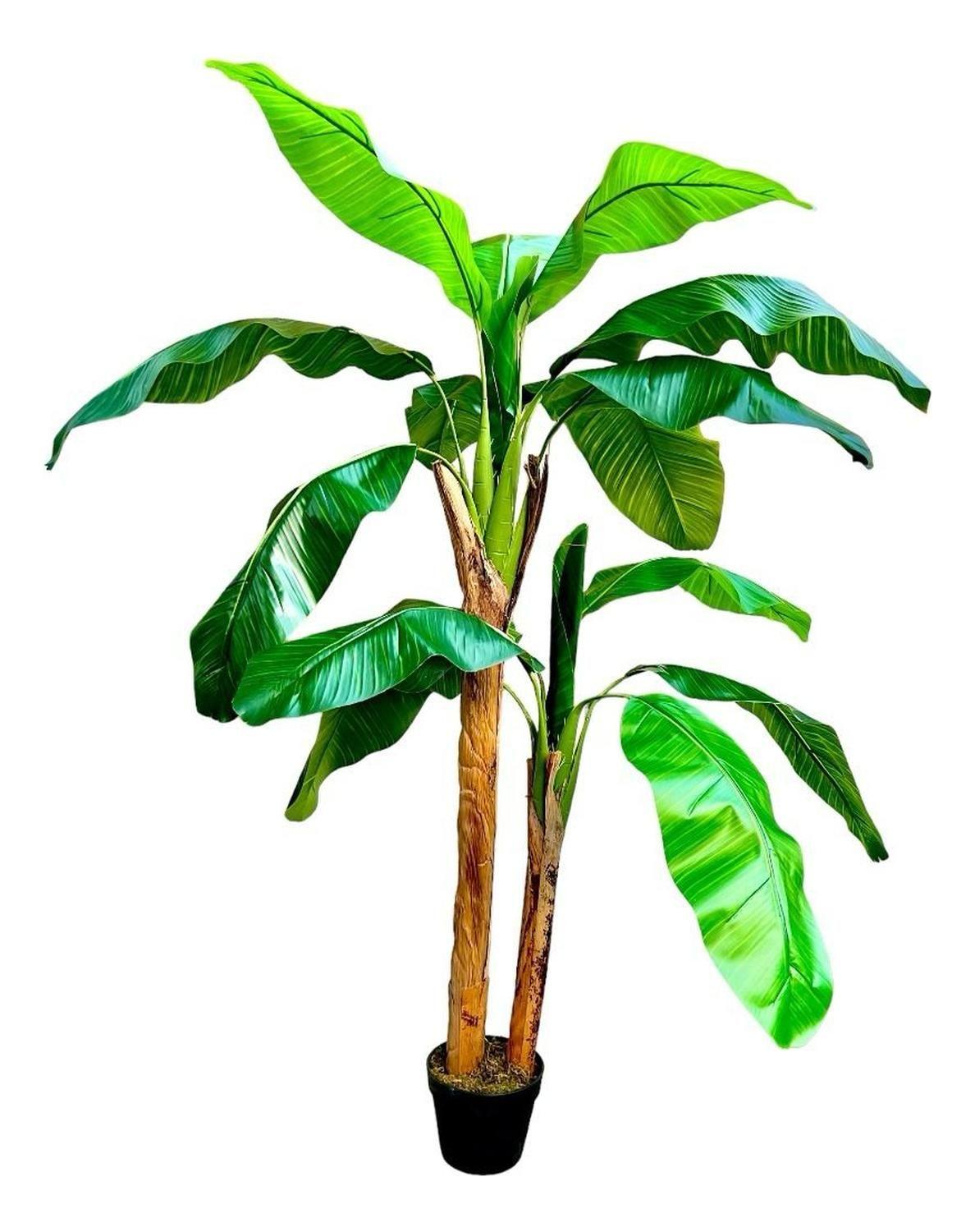 Planta Artificial Banano 160 Cm Luxury 15 Hjs / Arbusto Real Verde-6