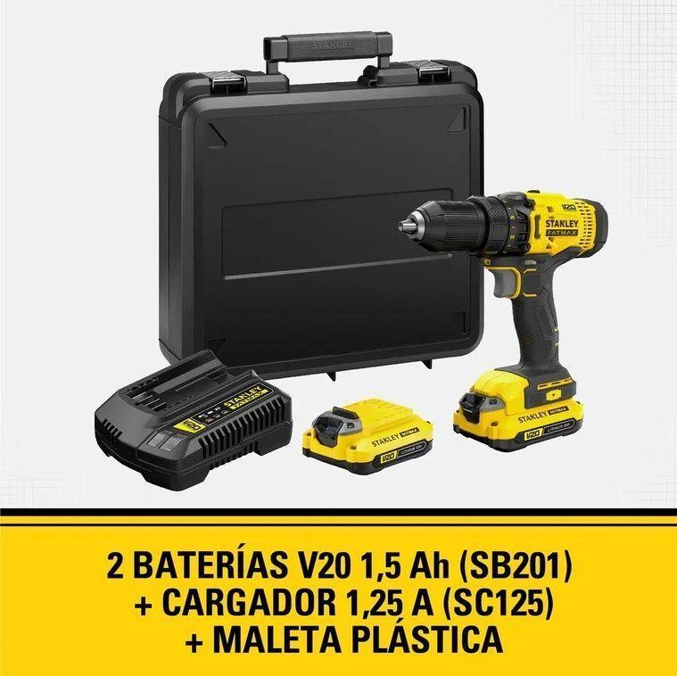 Kit Taladro Inalambrico Stanley 2 Baterias 1 Cargador Stanley Sbd710C2K B2-2
