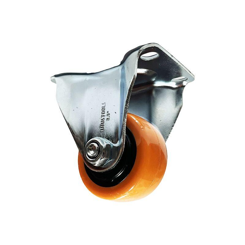 RUEDA INDUSTRIAL PVC/NARANJO DIRECCIONAL 80KG 2.5'' UYU-0