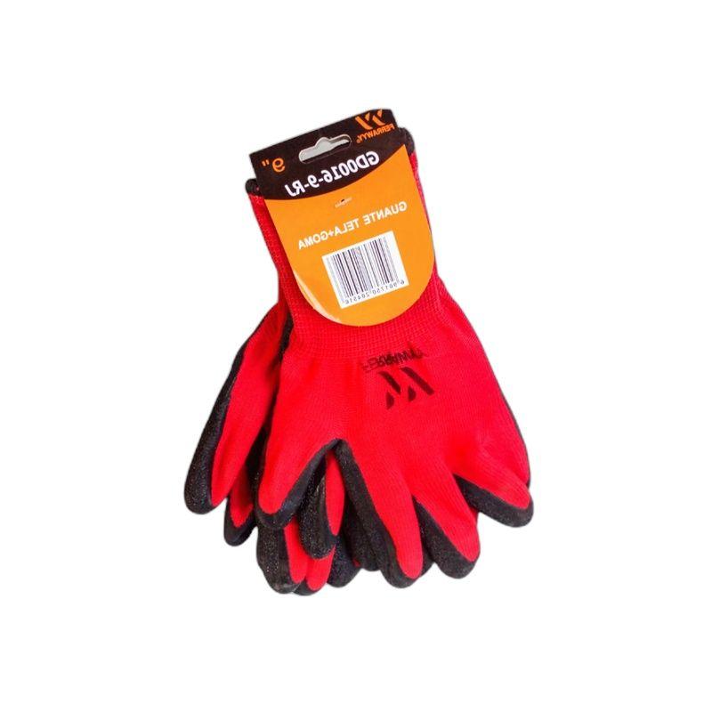 GUANTE TELA+GOMA 0016 (ROJO+NEGRO) 9"  FERRAWYY+YT-3