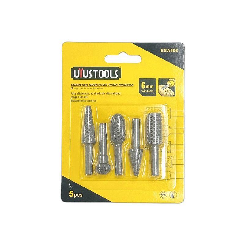 ESCOFINA ROTATIVAS 5 PIEZAS PARA MADERA 6MM UYU-3