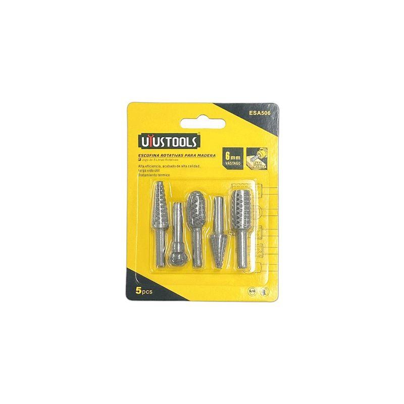 ESCOFINA ROTATIVAS 5 PIEZAS PARA MADERA 6MM UYU-4