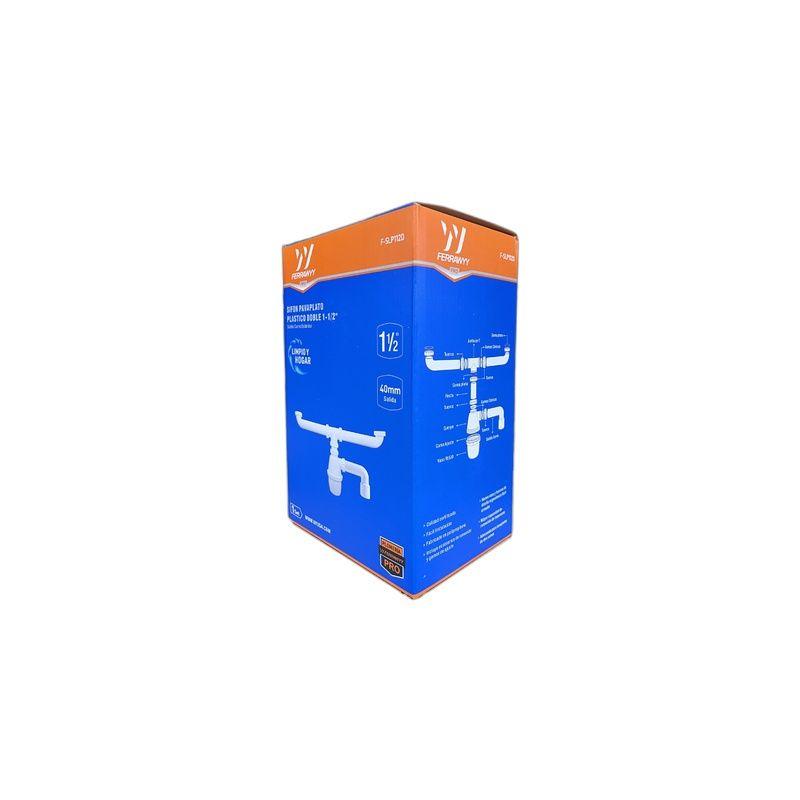SIFON LAVAPLATO PLASTICO DOBLE 1 1/2" FERRAWYY-7