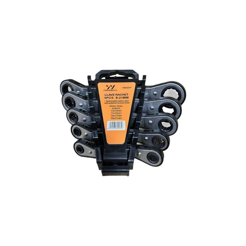 LLAVE RACHET 5PCS 6-21MM FERRAWYY-YT-5