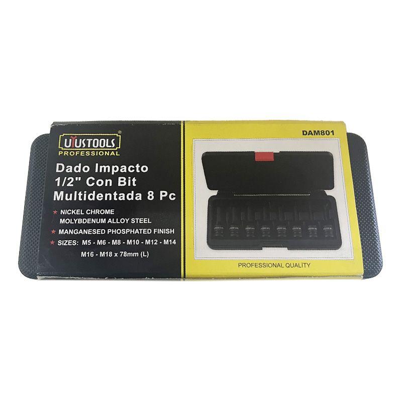 DADO IMPACTO MULTIDENTADA 8PCS M5-M18 UYU-2