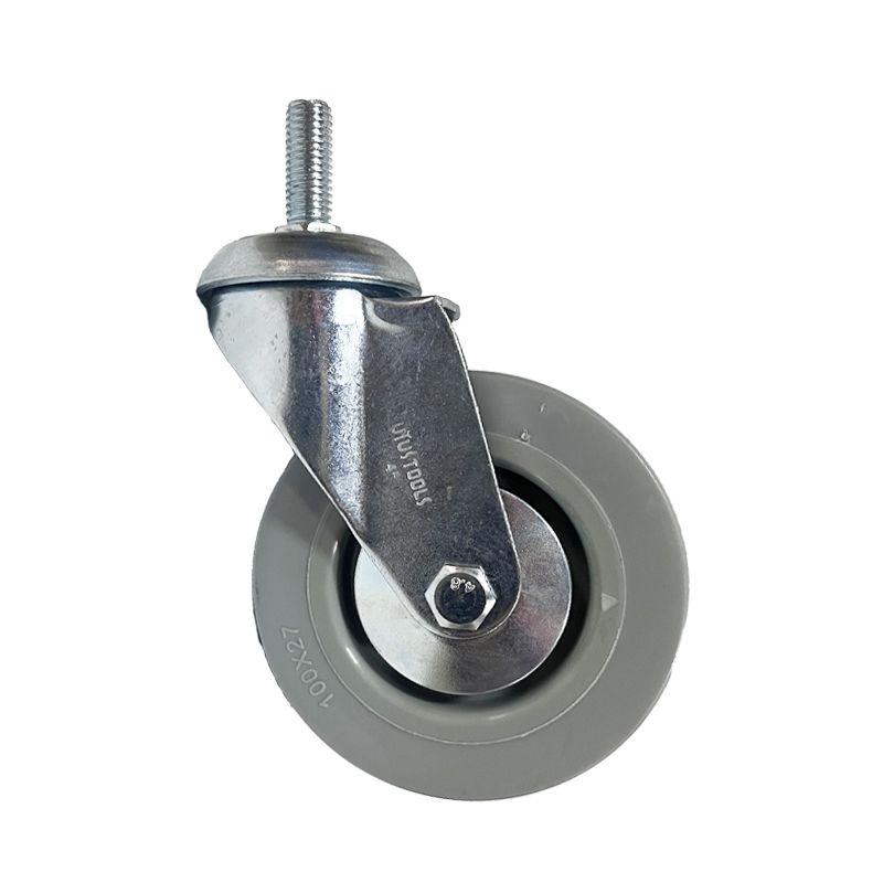RUEDA INDUSTRIAL GRIS  CON ROSCA 4" 80KG UYU-1