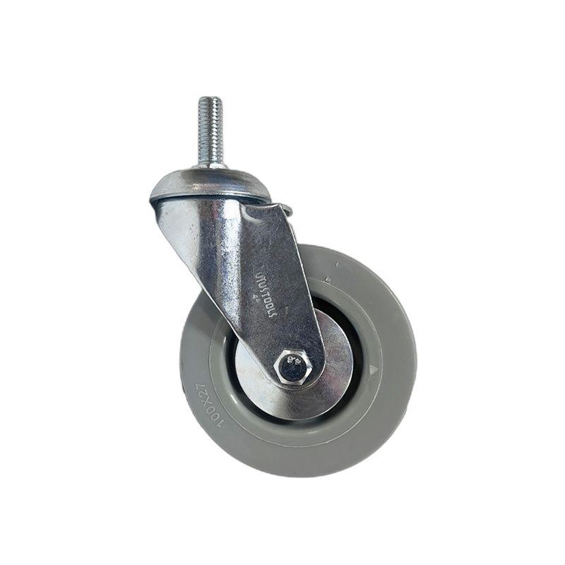 RUEDA INDUSTRIAL GRIS  CON ROSCA 4" 80KG UYU-2