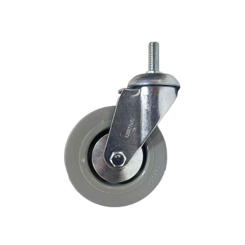 RUEDA INDUSTRIAL GRIS  CON ROSCA 4" 80KG UYU-3