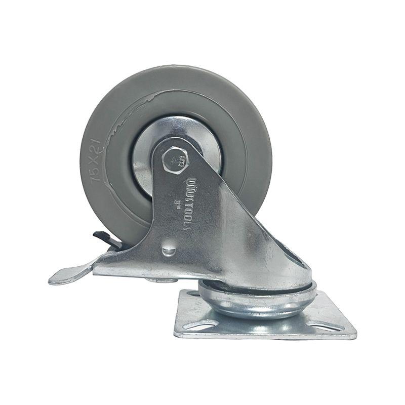 RUEDA INDUSTRIAL GRIS 3" 70KG CON FRENO UYU-0
