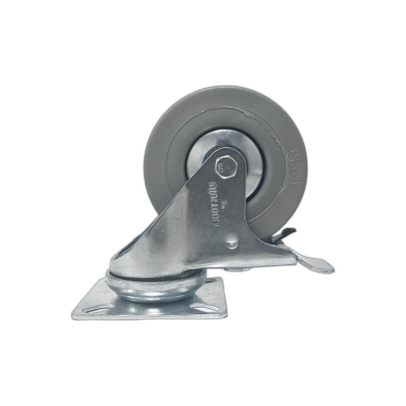 RUEDA INDUSTRIAL GRIS 3" 70KG CON FRENO UYU-3