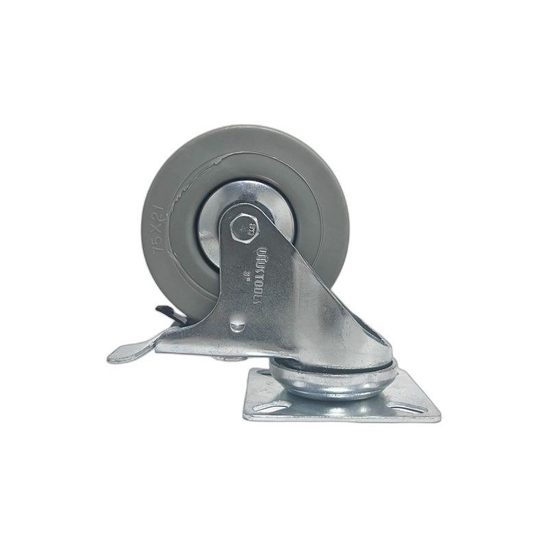 RUEDA INDUSTRIAL GRIS 3" 70KG CON FRENO UYU-4