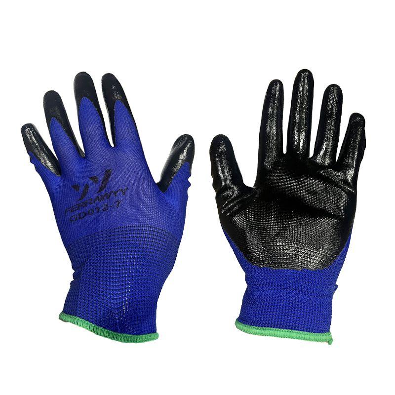 GUANTE TELA+GOMA AZUL NEGRO 7" FERRAWYY-YT-0