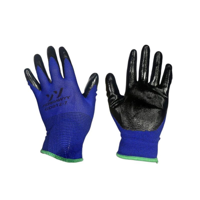 GUANTE TELA+GOMA AZUL NEGRO 7" FERRAWYY-YT-2