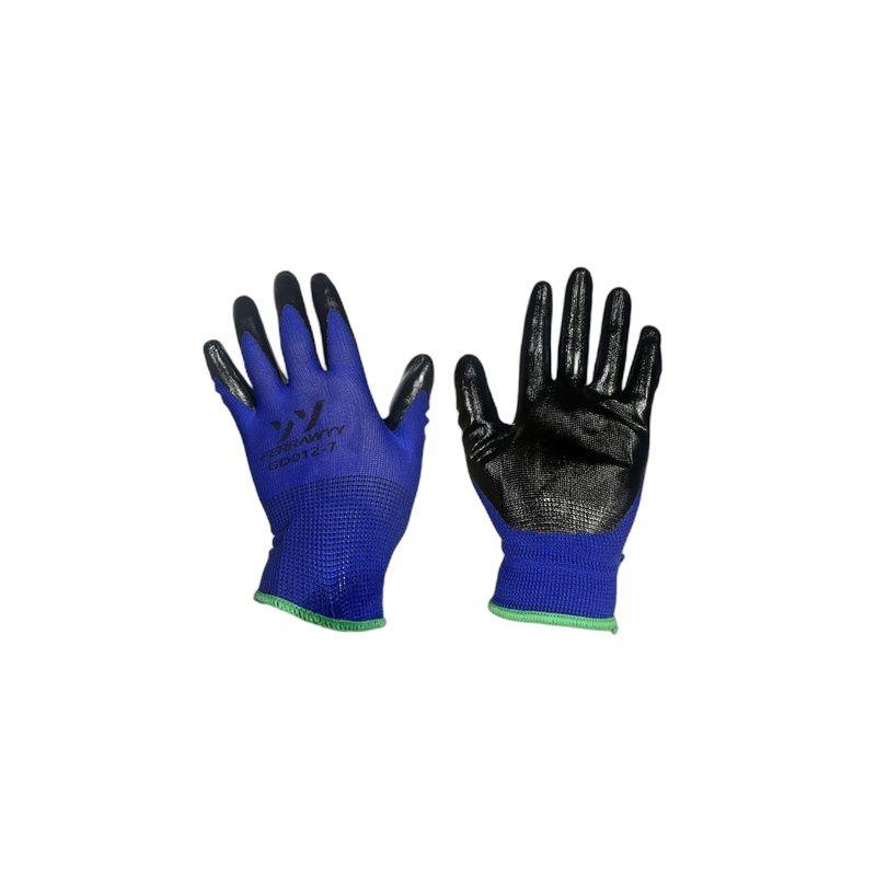 GUANTE TELA+GOMA AZUL NEGRO 7" FERRAWYY-YT-5