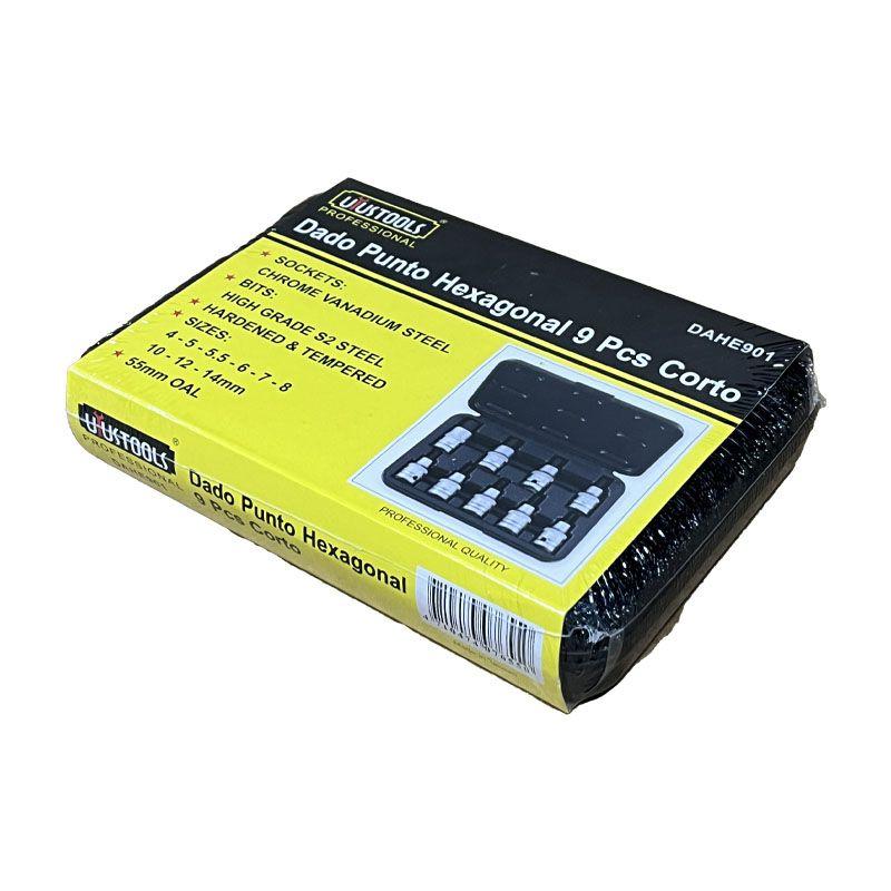 BIT HEXAGONAL 1/2" CORTO 4-14 MM Set x9 Uyustools-2