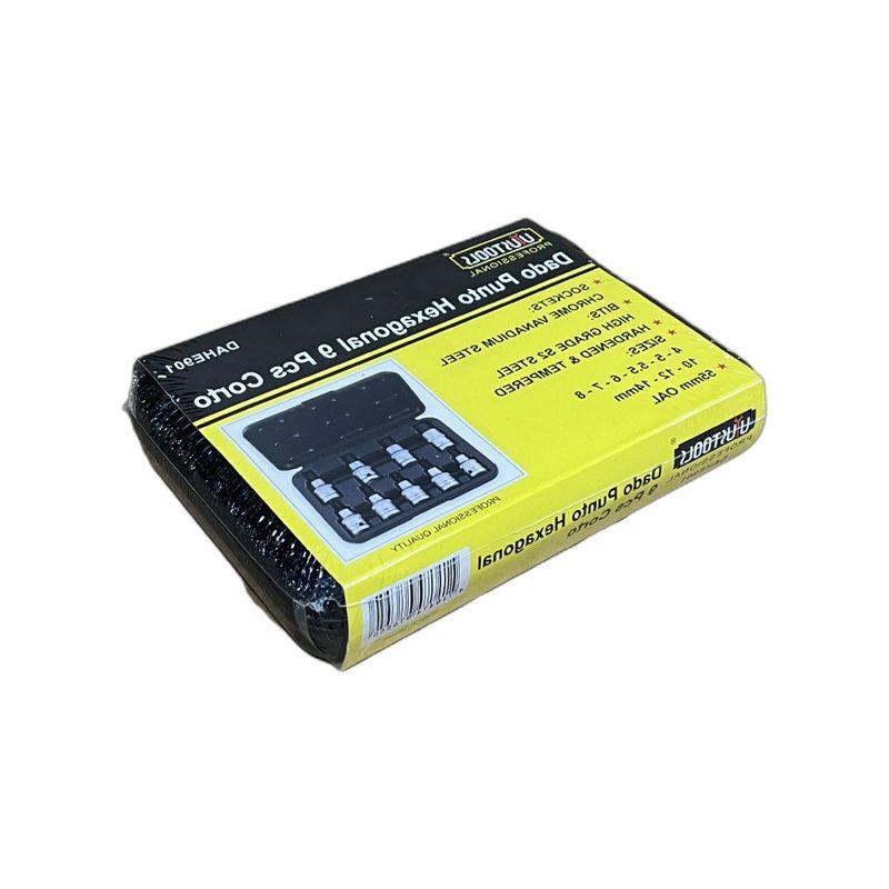 BIT HEXAGONAL 1/2" CORTO 4-14 MM Set x9 Uyustools-3