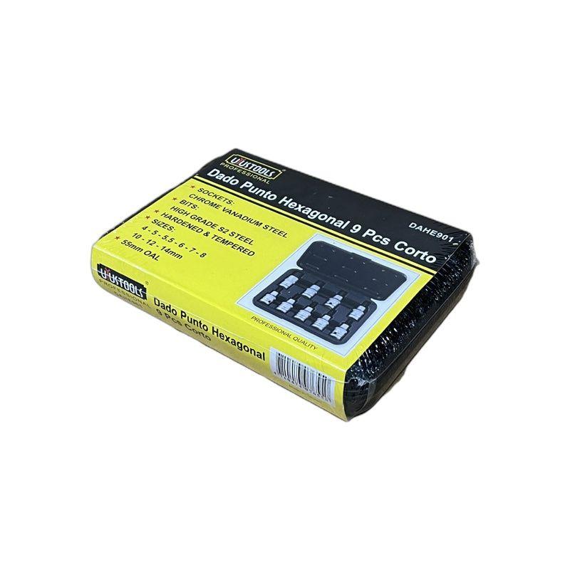 BIT HEXAGONAL 1/2" CORTO 4-14 MM Set x9 Uyustools-4