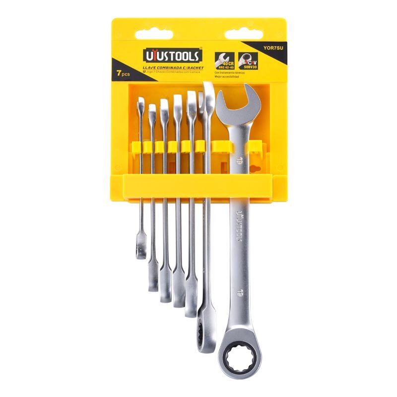 JGO 7 PCS LLAVE COMBINADA RACHET 8-19MM UYU-0
