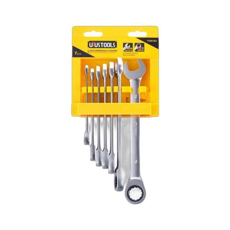 JGO 7 PCS LLAVE COMBINADA RACHET 8-19MM UYU-2