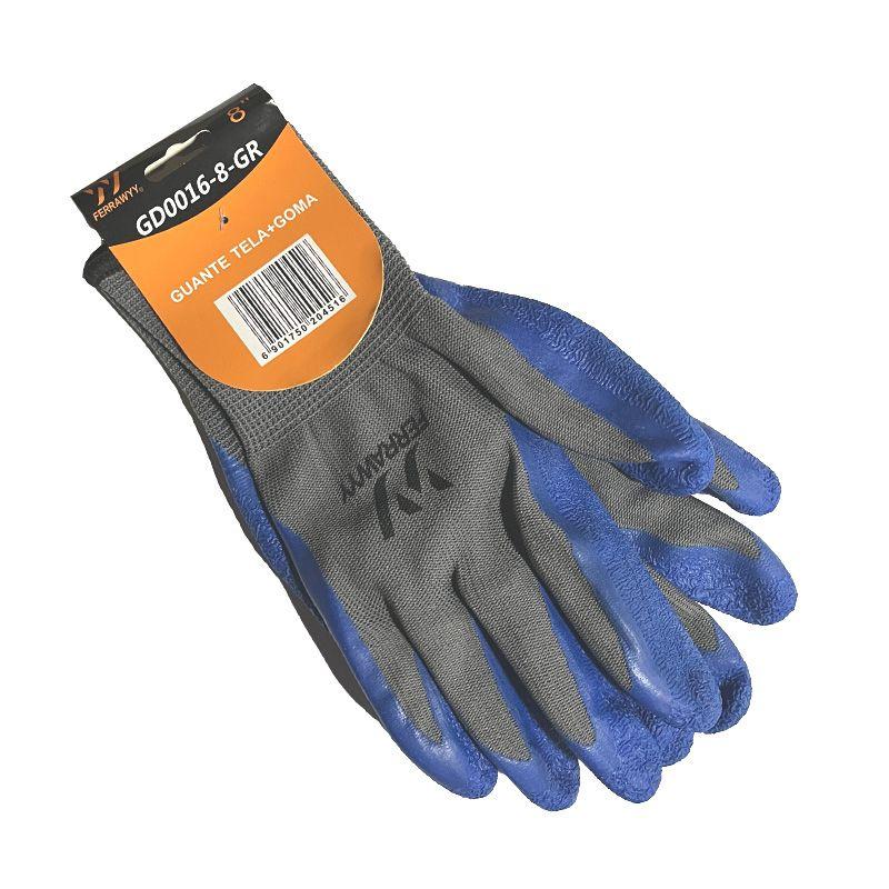 GUANTE TELA/GOMA 8'' AZUL FERRAWYY-1