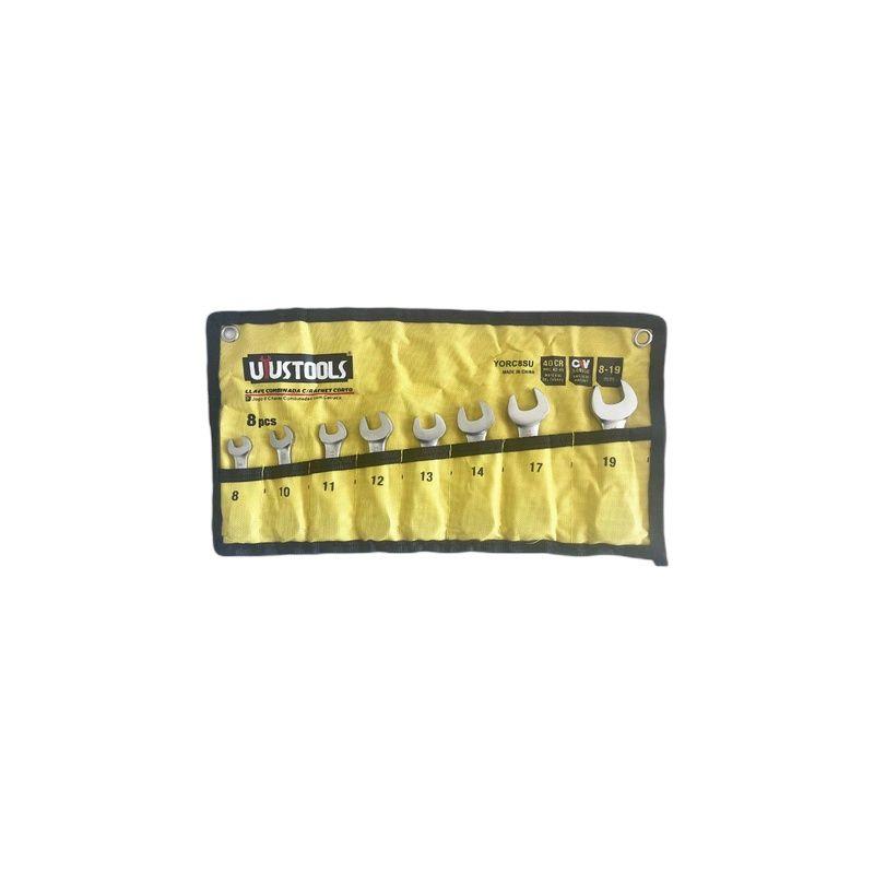 JGO 8 PCS LLAVE COMBINADA RACHET CORTO 8-19MM UYU-5