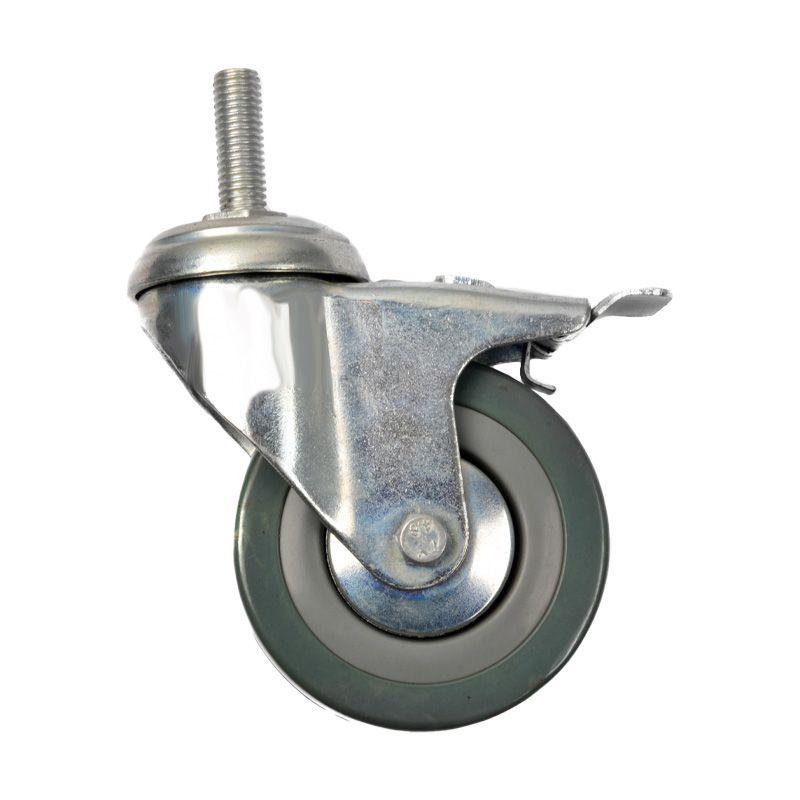 RUEDA INDUSTRIAL GRIS ROSCA 3" CON FRENOS-1