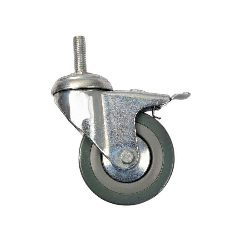 RUEDA INDUSTRIAL GRIS ROSCA 3" CON FRENOS-2