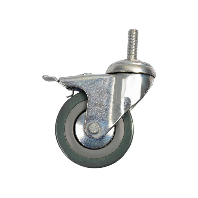RUEDA INDUSTRIAL GRIS ROSCA 3" CON FRENOS-3