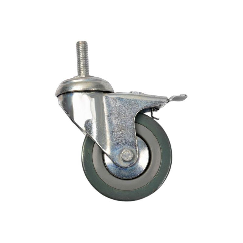 RUEDA INDUSTRIAL GRIS ROSCA 3" CON FRENOS-4