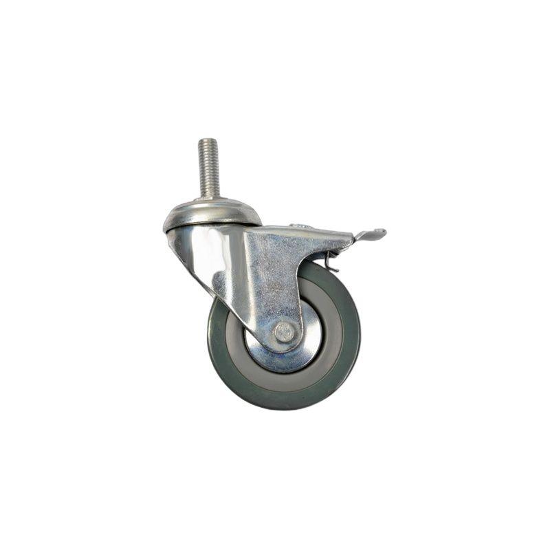 RUEDA INDUSTRIAL GRIS ROSCA 3" CON FRENOS-5