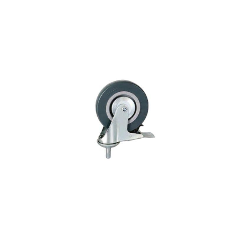 RUEDA INDUSTRIAL GRIS 2" ROSCA CON FRENO  FERRAWYY-3