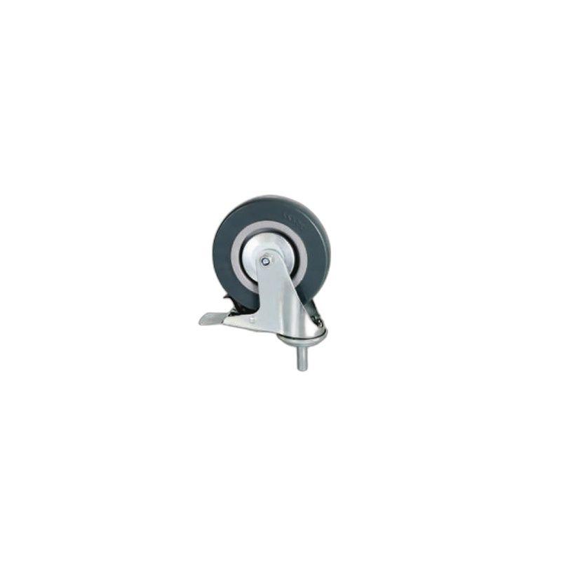 RUEDA INDUSTRIAL GRIS 2" ROSCA CON FRENO  FERRAWYY-4
