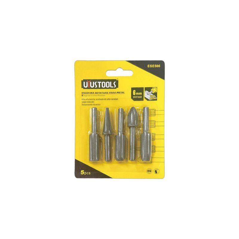ESCOFINA ROTATIVAS 5 PIEZAS PARA METAL 6MM UYU-4