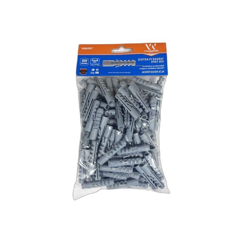 TARUGO PLASTICO SIN TOPE 8X40MM 100UN/SET FERRAWYY-3
