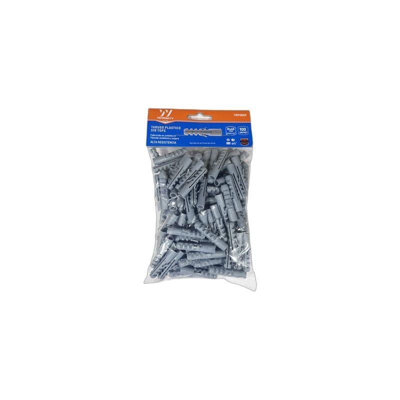 TARUGO PLASTICO SIN TOPE 8X40MM 100UN/SET FERRAWYY-5