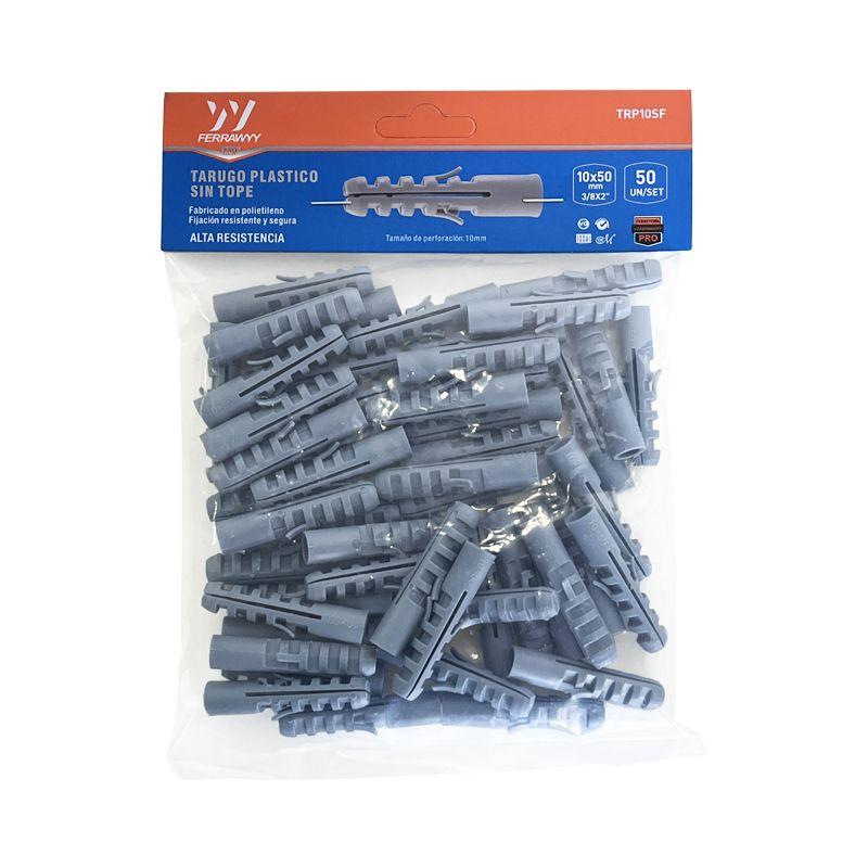 TARUGO PLASTICO SIN TOPE 10X50MM 50UN/SET FERRAWYY-1