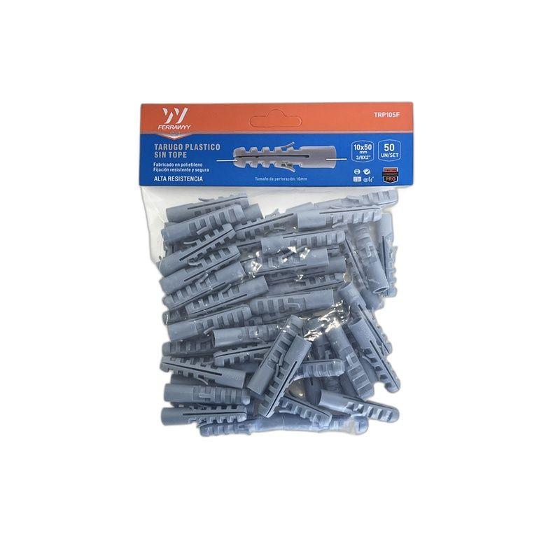 TARUGO PLASTICO SIN TOPE 10X50MM 50UN/SET FERRAWYY-4
