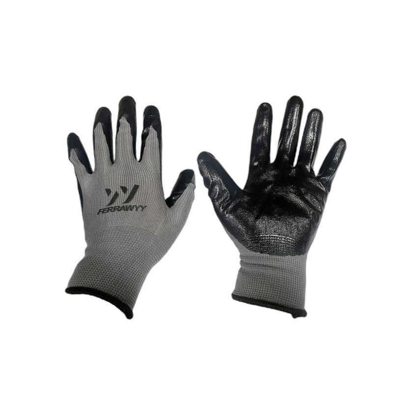 GUANTE TELA+GOMA 012 (GRIS+NEGRA) 8'' FERRAWYY-YT-2