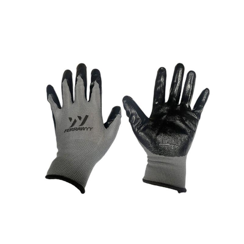 GUANTE TELA+GOMA 012 (GRIS+NEGRA) 8'' FERRAWYY-YT-4