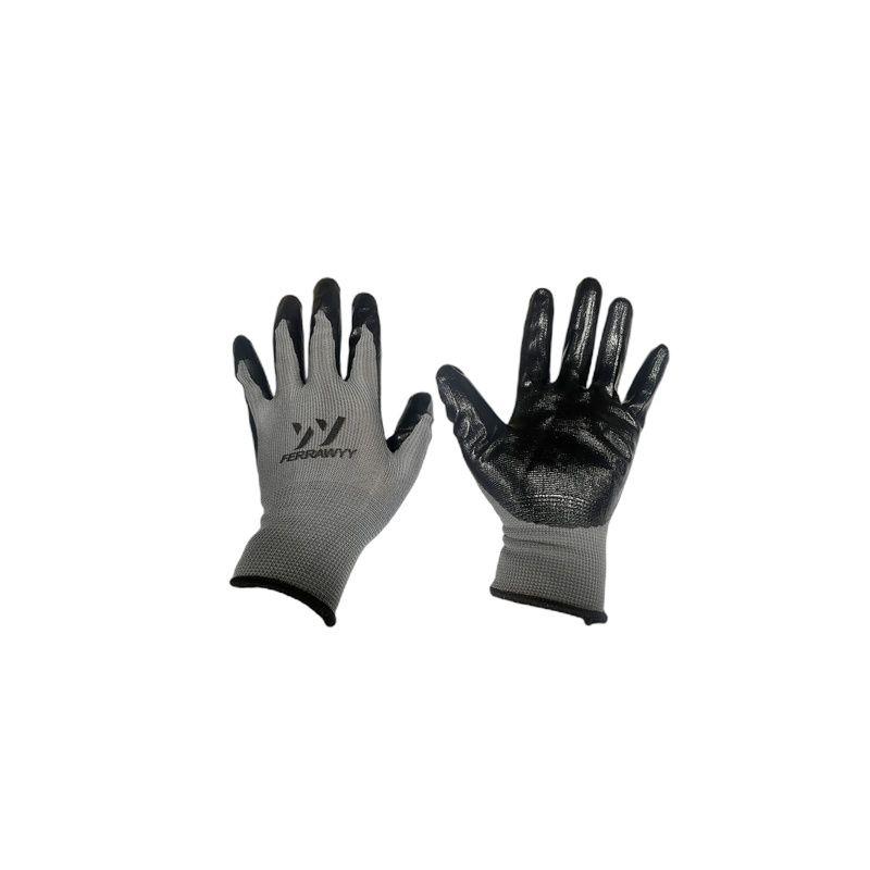 GUANTE TELA+GOMA 012 (GRIS+NEGRA) 8'' FERRAWYY-YT-5