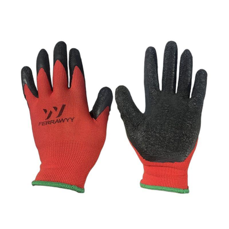 GUANTE TELA+GOMA (R0J0+NEGRA) 7"  FERRAWYY-YT-2