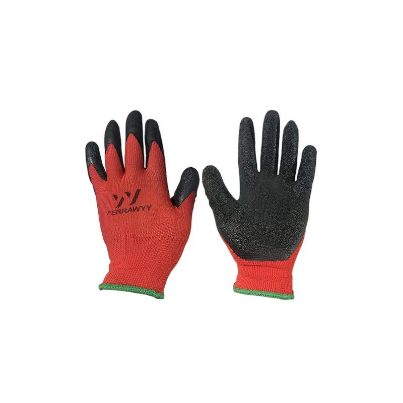 GUANTE TELA+GOMA (R0J0+NEGRA) 7"  FERRAWYY-YT-5